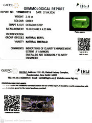2.15/CT Natural Panna Stone with Govt. Lab Certificate-12500D51211